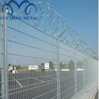 High Quality galvanized and pvc coated 5mm wire dia Airport razor wire Fencing